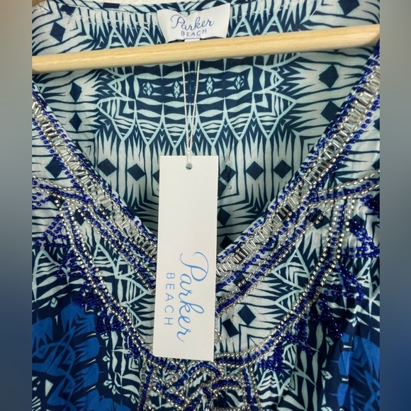 NWT Parker Beach Embellished Cover Up Size XS/S Blue Beaded Revolve - Picture 3 of 11